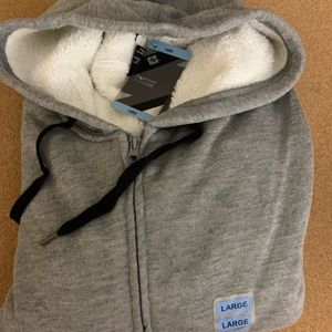 Grey Heather White Sherpa-LinedFlattering Sporty Casual Jacket for Activewear